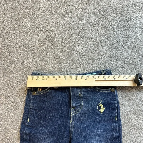 vtg y2k Baby Phat Jeans Girls 12M Dark Wash Denim Pants Gold Logo Stretch - Picture 4 of 11